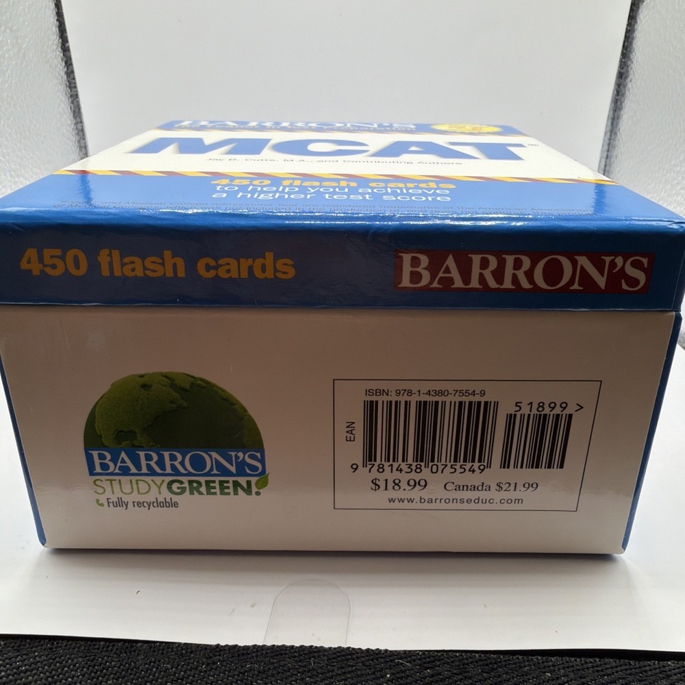 Barron's MCAT Flash Cards - Cards By Kupillas, Lauren Marie - GOOD - Picture 5 of 6